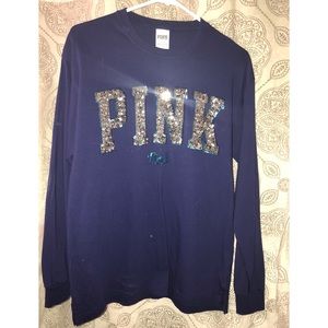 PINK long sleeve sequin shirt